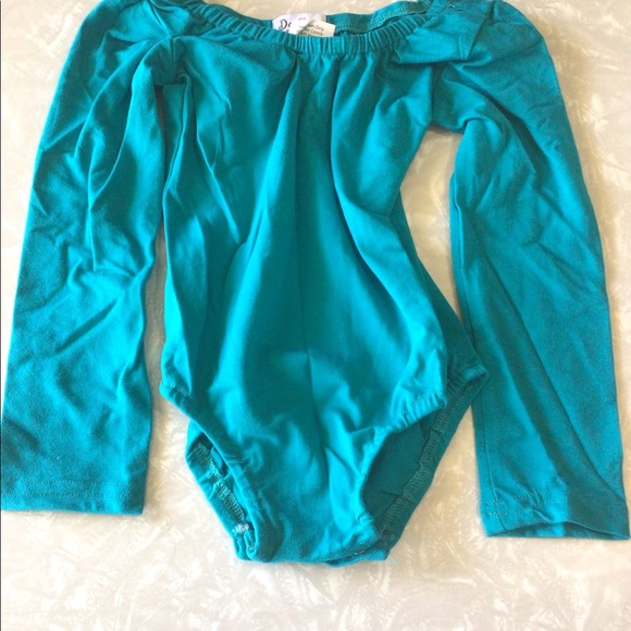 Darling Demi large 4T long sleeves teal leotard body suit - Picture 2 of 4